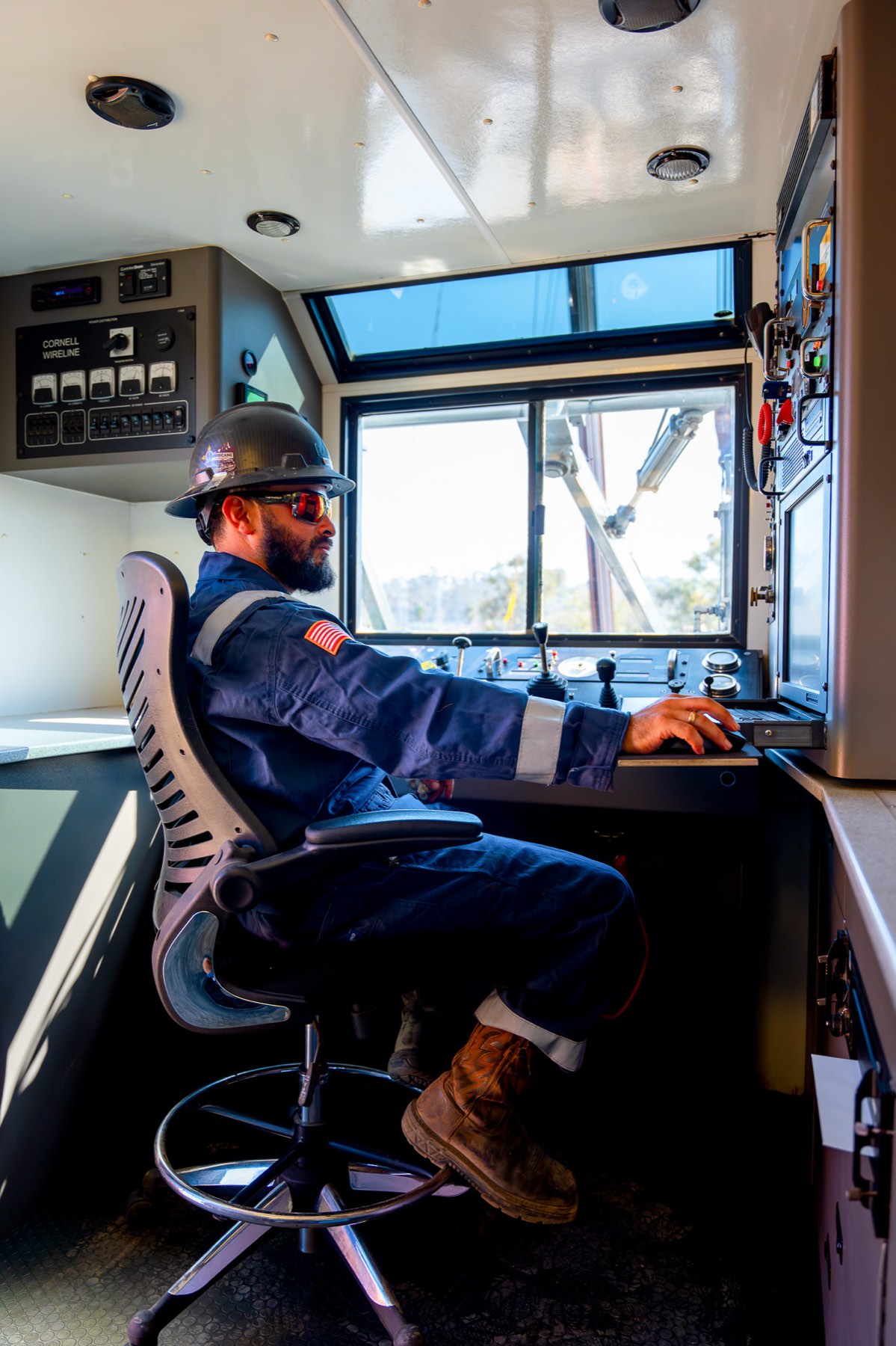 Wireline logging control panel