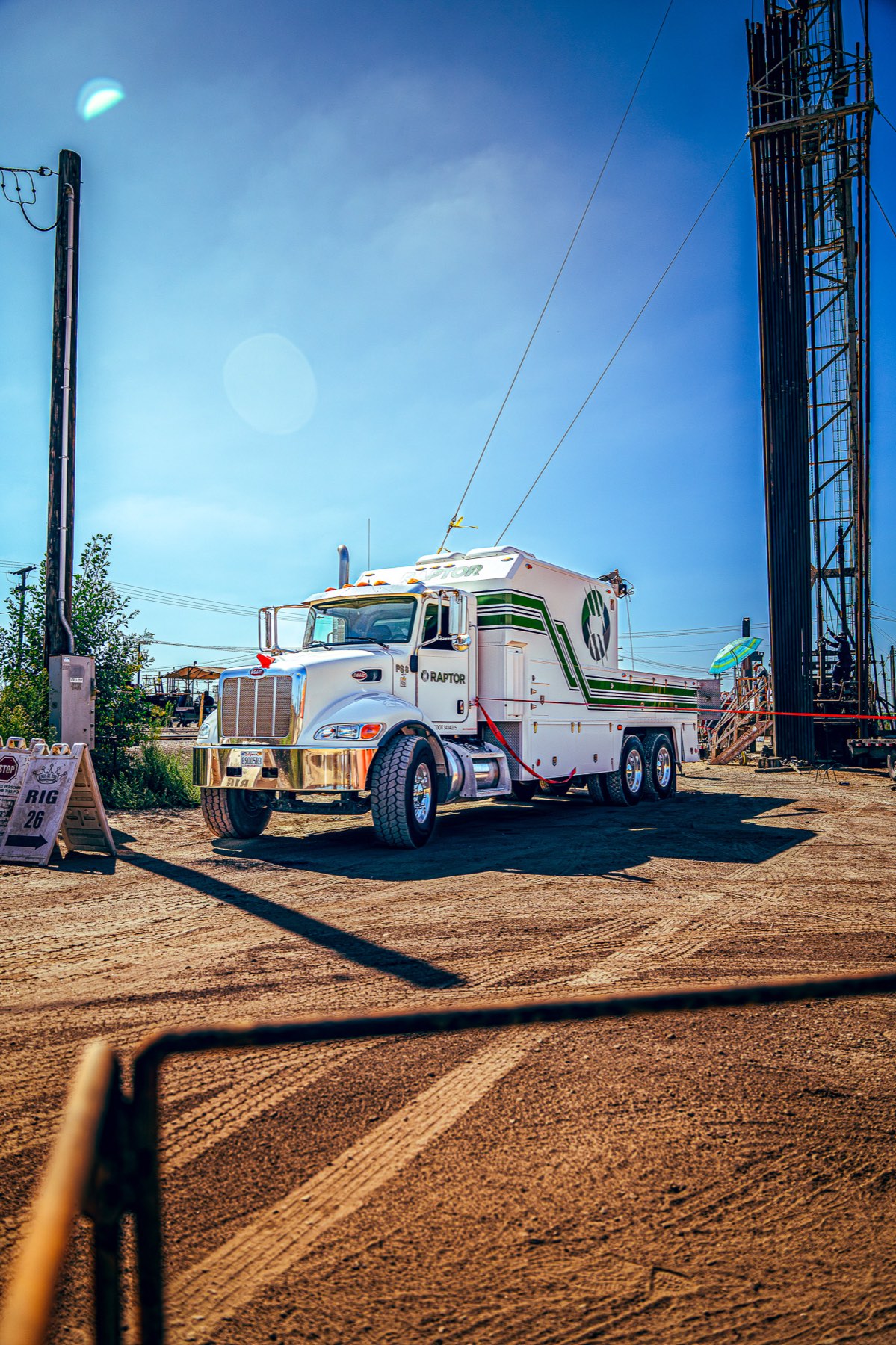 Raptor truck at the oilfield